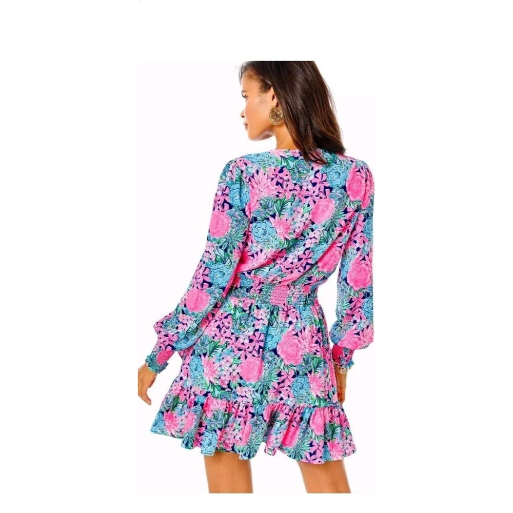 NWOT Lilly Pulitzer Cristiana Dress Oyster Bay Navy Always Be Blooming Size 8! - Picture 2 of 8
